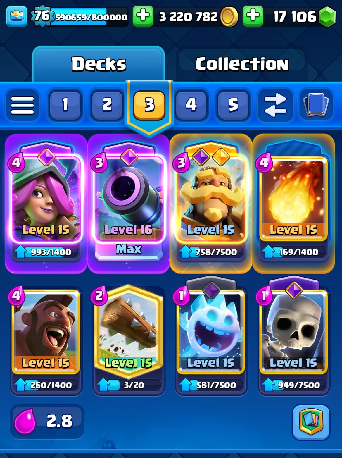 اکانت کلش رویال لول 76 کد 32757 3 اکانت کلش رویال لول 76 کد 32757 - Image 3