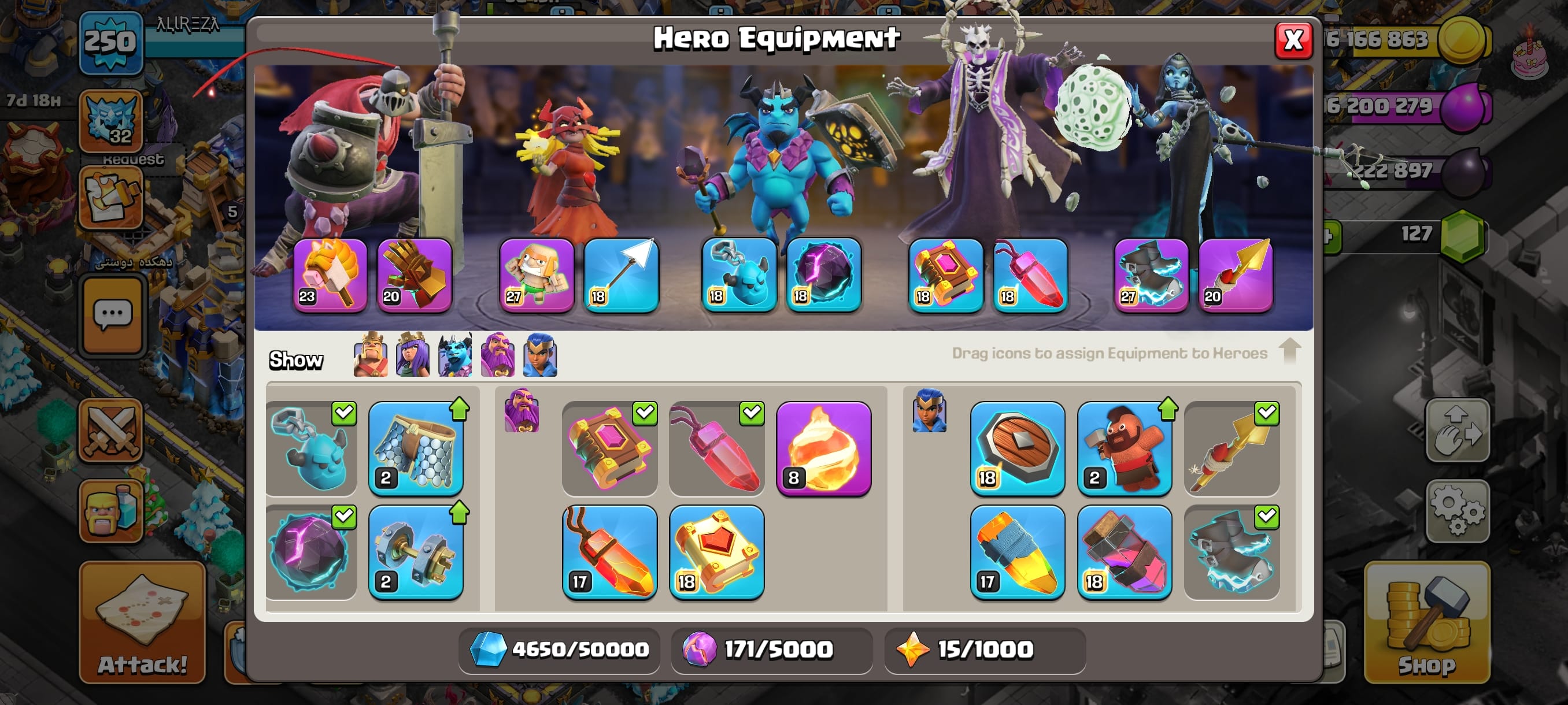 اکانت کلش اف کلنز تاون هال 18 لول 250 کد 115361 12 اکانت کلش اف کلنز تاون هال 18 لول 250 کد 115361 - Image 12