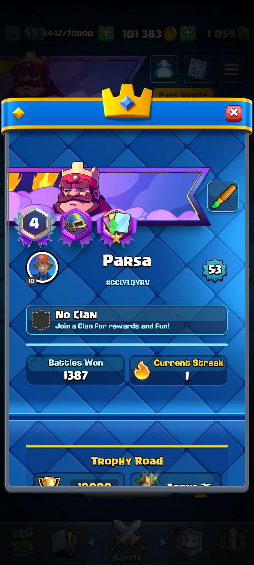 اکانت کلش رویال لول 53 کد 32777 2 اکانت کلش رویال لول 53 کد 32777 - Image 2