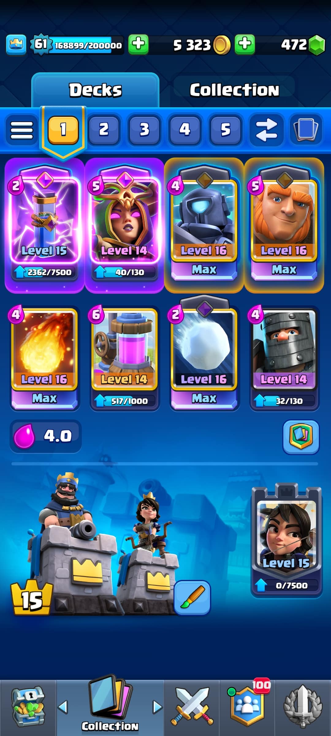 اکانت کلش رویال لول 61 کد 32773 3 اکانت کلش رویال لول 61 کد 32773 - Image 3