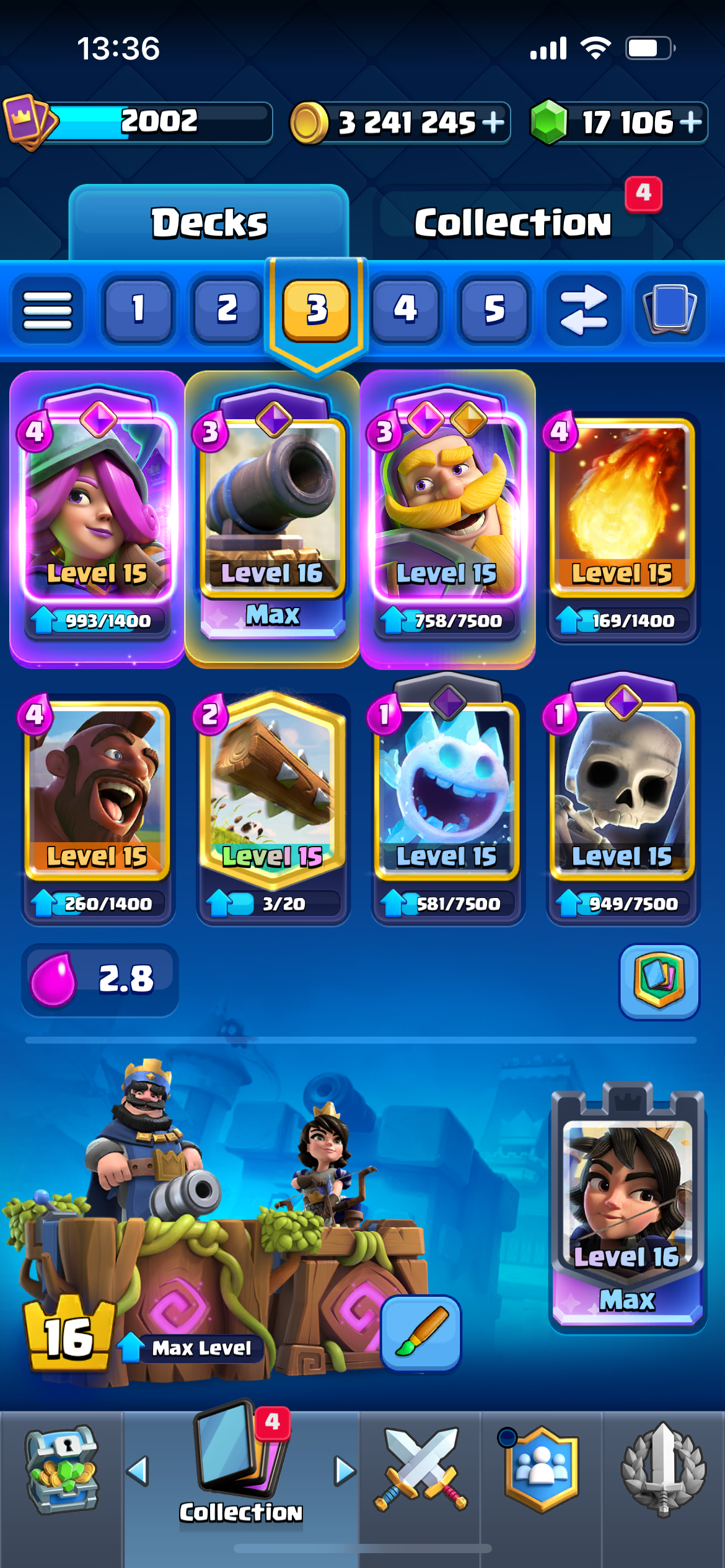 اکانت کلش رویال لول 76 کد 32806 3 اکانت کلش رویال لول 76 کد 32806 - Image 3