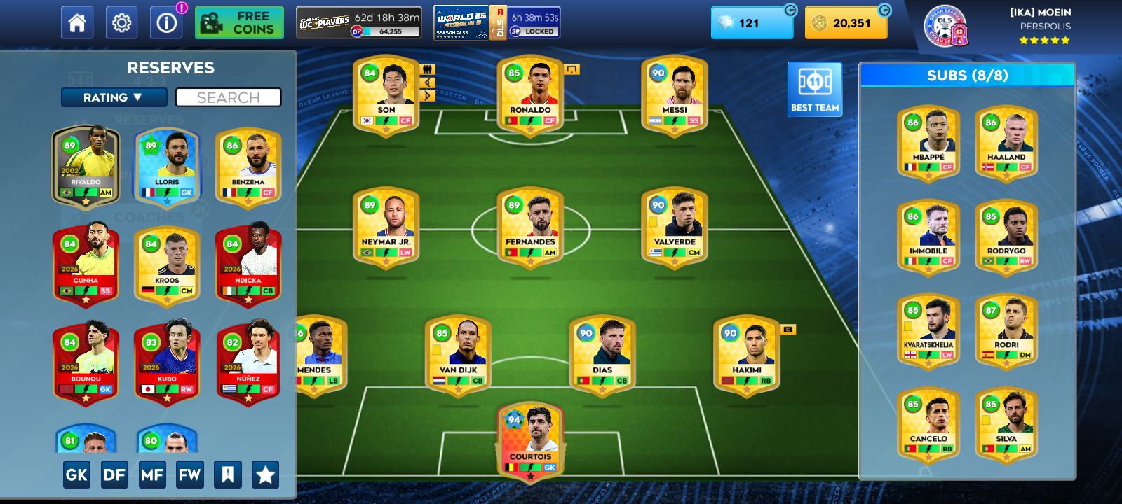 اکانت بازی Dream league soccer لول 63 کد 814412 2 اکانت بازی Dream league soccer لول 63 کد 814412 - Image 2