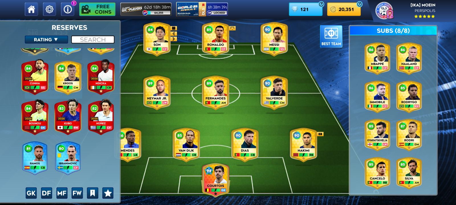 اکانت بازی Dream league soccer لول 63 کد 814412 3 اکانت بازی Dream league soccer لول 63 کد 814412 - Image 3