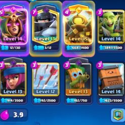 اکانت کلش رویال لول 14 کد 33307 9 RACK