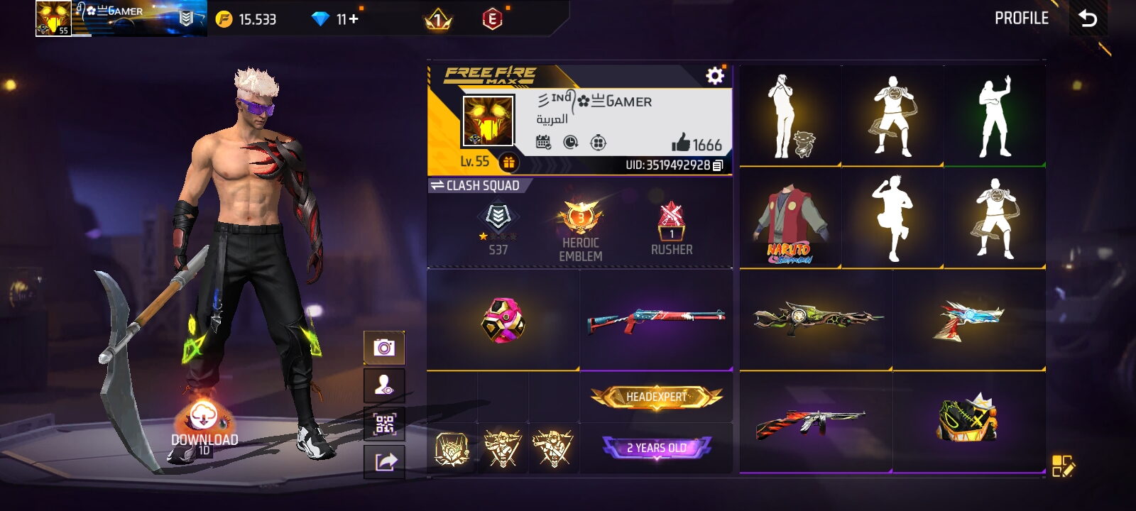اکانت بازی Free Fire لول 55 کد 814293 2 اکانت بازی Free Fire لول 55 کد 814293 - Image 2