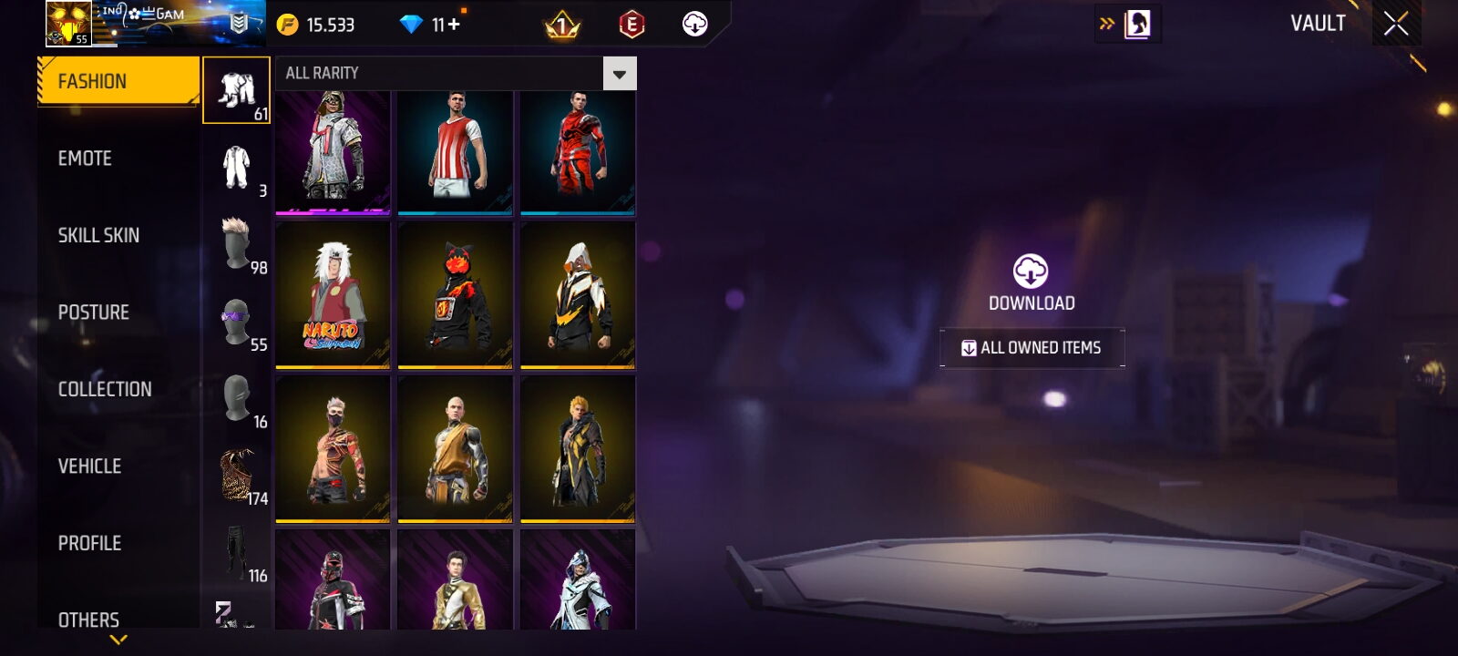 اکانت بازی Free Fire لول 55 کد 814293 3 اکانت بازی Free Fire لول 55 کد 814293 - Image 3