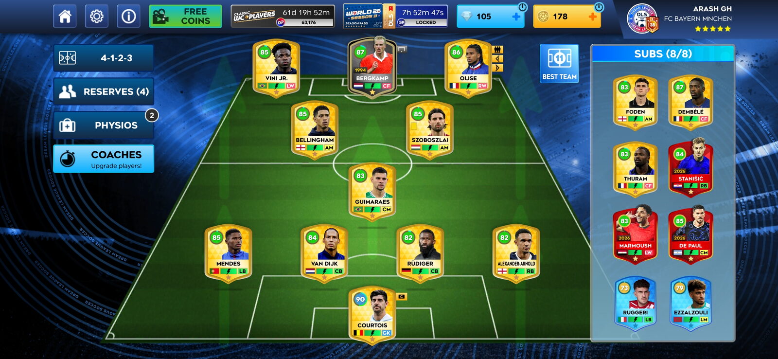 اکانت بازی Dream League Soccer لول 37 کد 814425 3 اکانت بازی Dream League Soccer لول 37 کد 814425 - Image 3