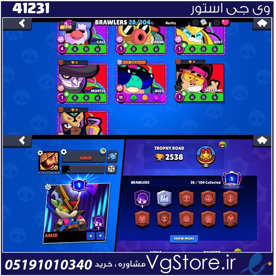 اکانت براول استارز کاپ 2538 کد 41231 1 اکانت براول استارز کاپ 2538 کد 41231