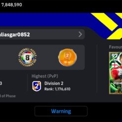 اکانت ای فوتبال با 100 سکه کد 856932 9 Screenshot 2026 07 03 21 57 01 929 jp.konami.pesam