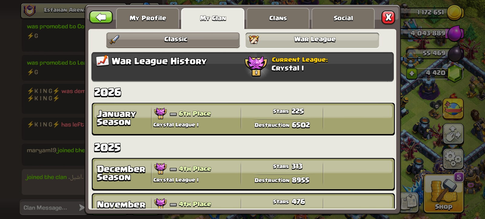 خرید کلن کلش لول 28 وارلیگ کریستال کد 401029 4 خرید کلن کلش لول 28 وارلیگ کریستال کد 401029 - Image 4