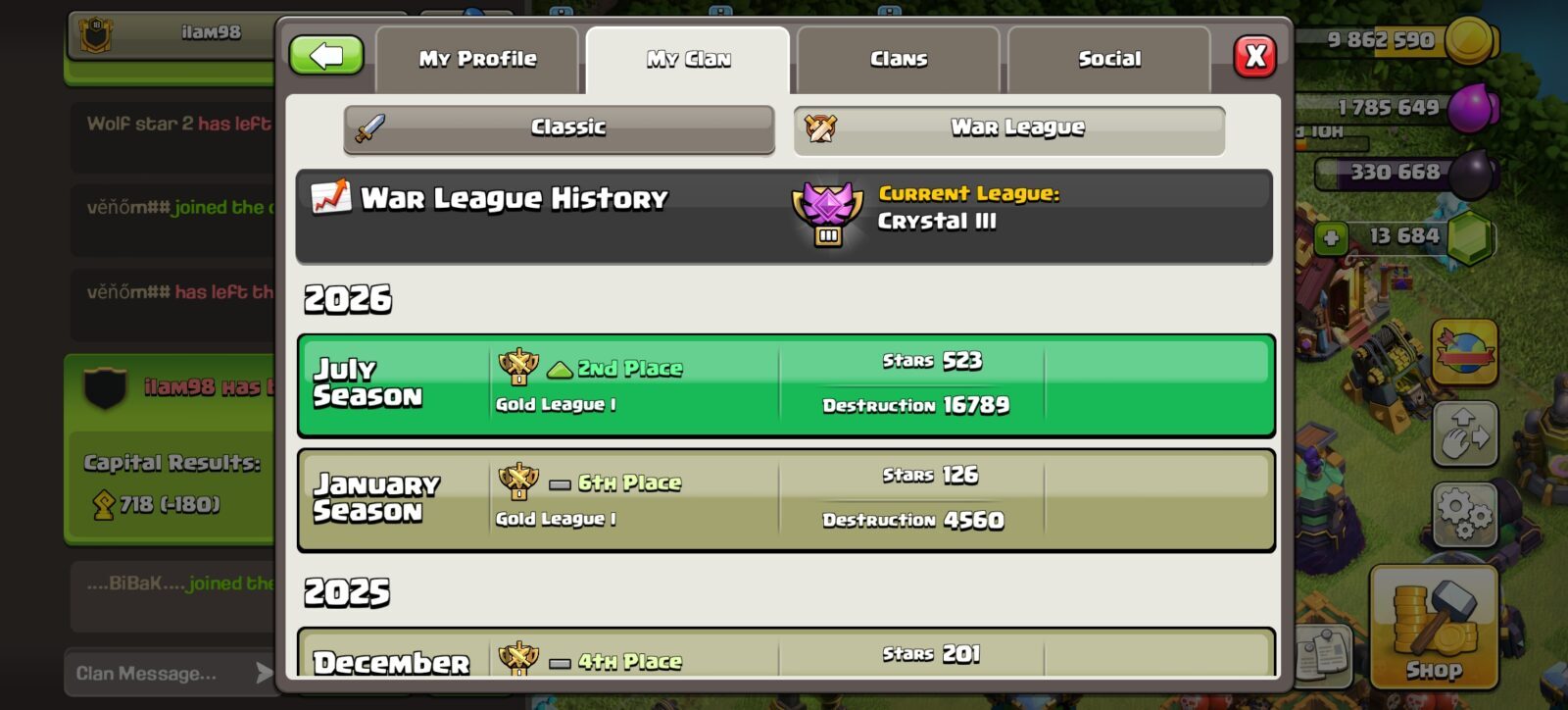 خرید کلن کلش لول 18 وارلیگ کریستال کد 401213 4 خرید کلن کلش لول 18 وارلیگ کریستال کد 401213 - Image 4