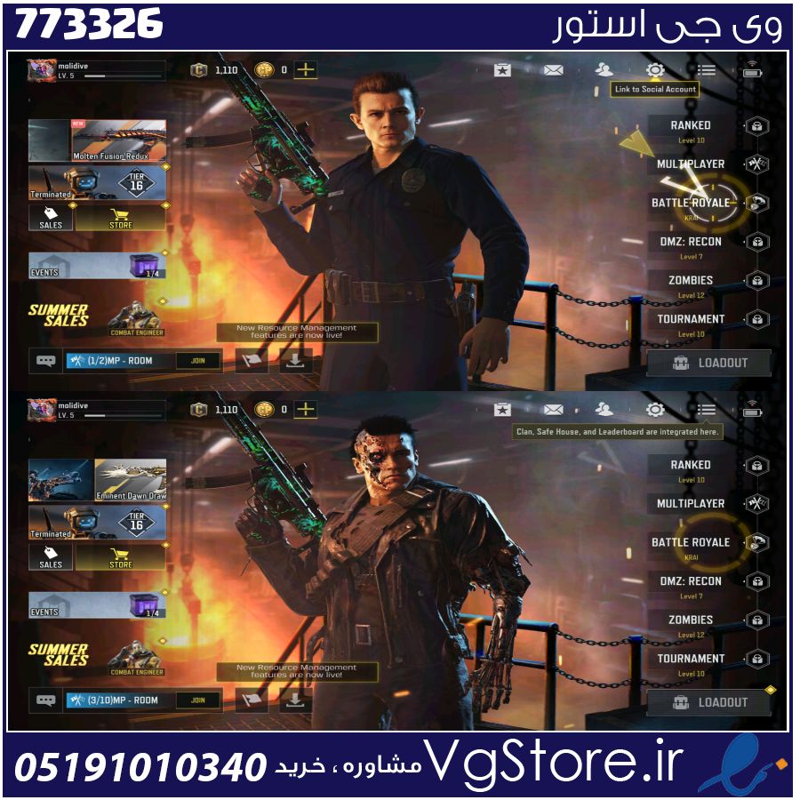 اکانت کالاف دیوتی موبایل لول 5 ریجن هند کد 773326 1 اکانت کالاف دیوتی موبایل لول 5 ریجن هند کد 773326