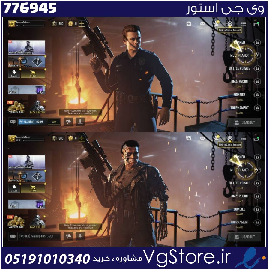 اکانت کالاف دیوتی موبایل لول 2 ریجن هند کد 776945 1 اکانت کالاف دیوتی موبایل لول 2 ریجن هند کد 776945