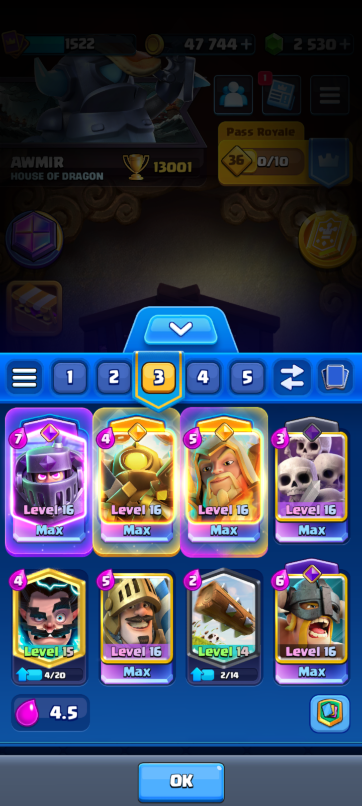 اکانت کلش رویال لول 60 کد 34722 3 اکانت کلش رویال لول 60 کد 34722 - Image 3