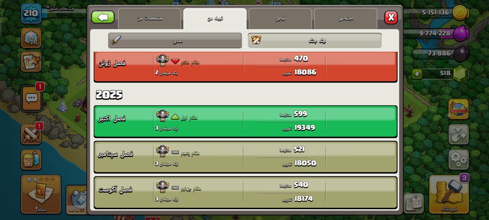 خرید کلن کلش لول 19 وارلیگ کریستال کد 401678 3 خرید کلن کلش لول 19 وارلیگ کریستال کد 401678 - Image 3