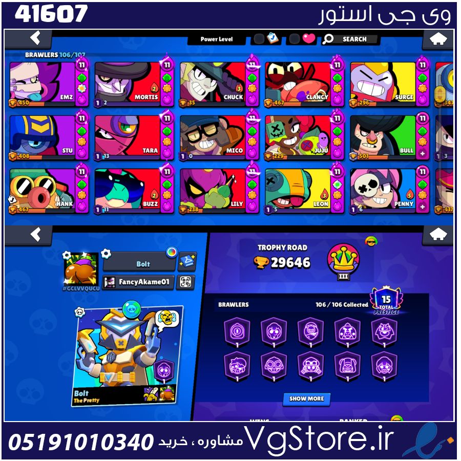 اکانت براول استارز کاپ 29646 کد 41607 1 اکانت براول استارز کاپ 29646 کد 41607