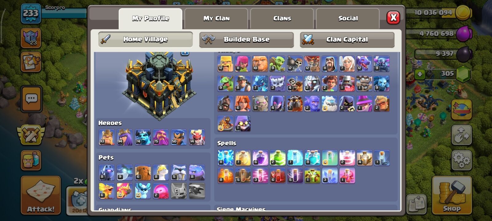 اکانت کلش اف کلنز تاون هال 17 لول 233 کد 124608 2 اکانت کلش اف کلنز تاون هال 17 لول 233 کد 124608 - Image 2