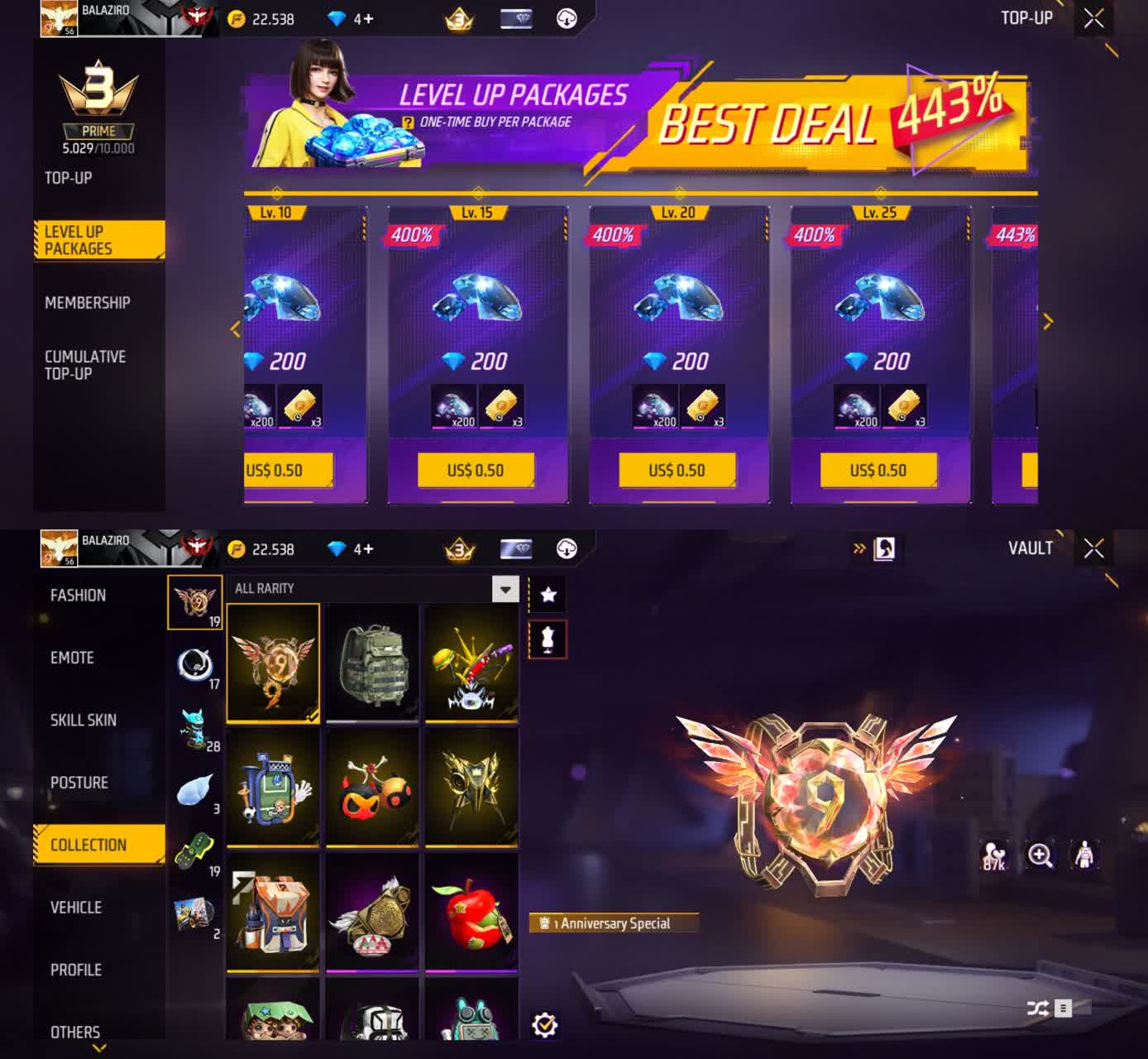 اکانت فری فایر لول 56 ریجن خاور کد 803539 5 اکانت فری فایر لول 56 ریجن خاور کد 803539 - Image 5