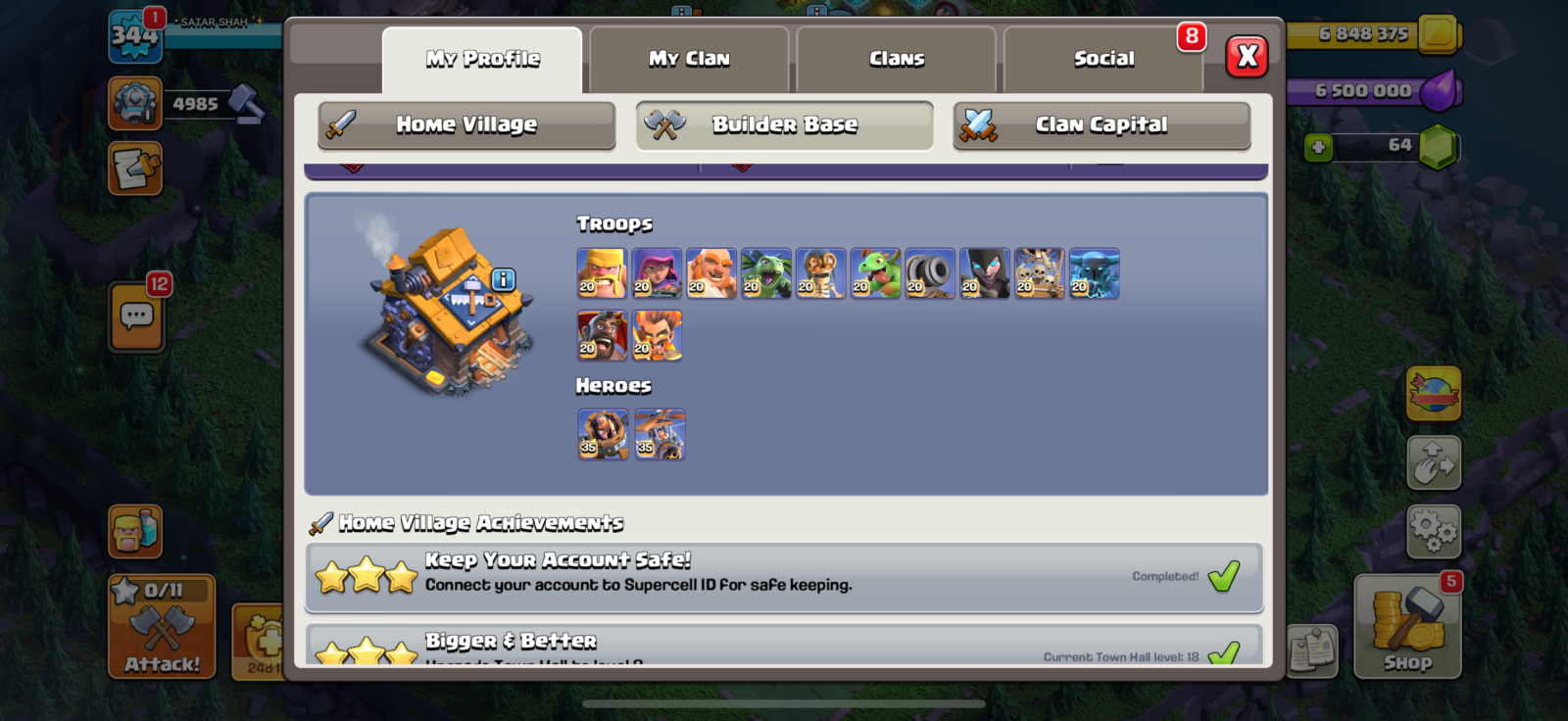 اکانت کلش اف کلنز تاون هال 18 لول 345 کد 125213 5 اکانت کلش اف کلنز تاون هال 18 لول 345 کد 125213 - Image 5