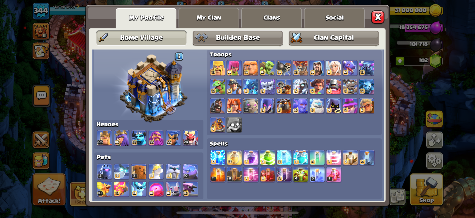 اکانت کلش اف کلنز تاون هال 18 لول 345 کد 125213 3 اکانت کلش اف کلنز تاون هال 18 لول 345 کد 125213 - Image 3