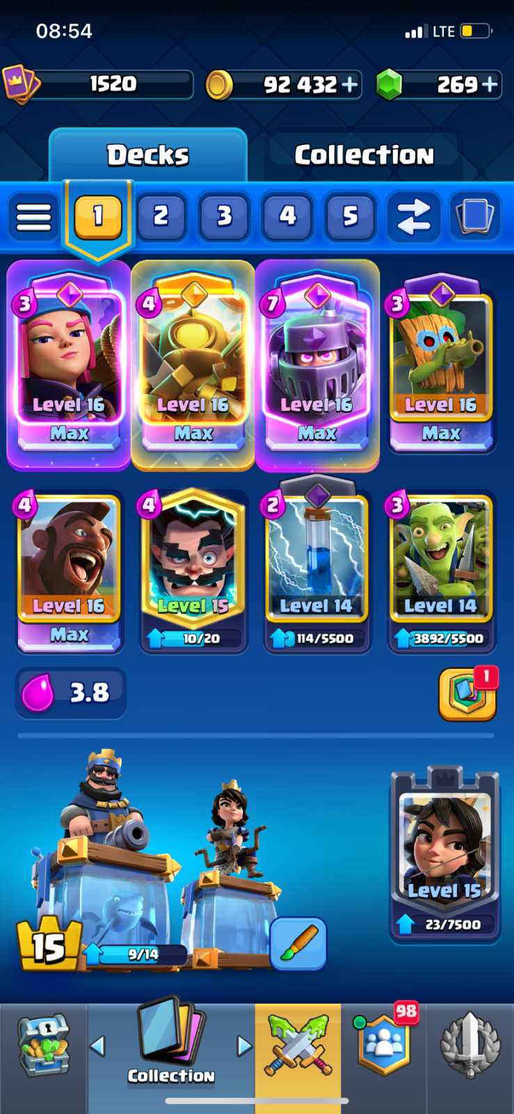 اکانت کلش رویال لول 52 کد 36234 3 اکانت کلش رویال لول 52 کد 36234 - تصویر 3