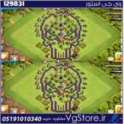 اکانت کلش اف کلنز تاون هال 8 لول 25 کد 129831