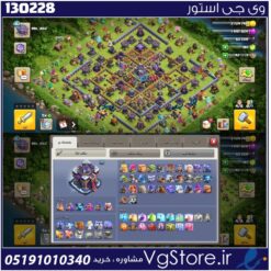 اکانت کلش اف کلنز تاون هال 15 لول 182 کد 130228