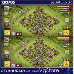 اکانت کلش اف کلنز تاون هال 9 لول 62 کد 130785