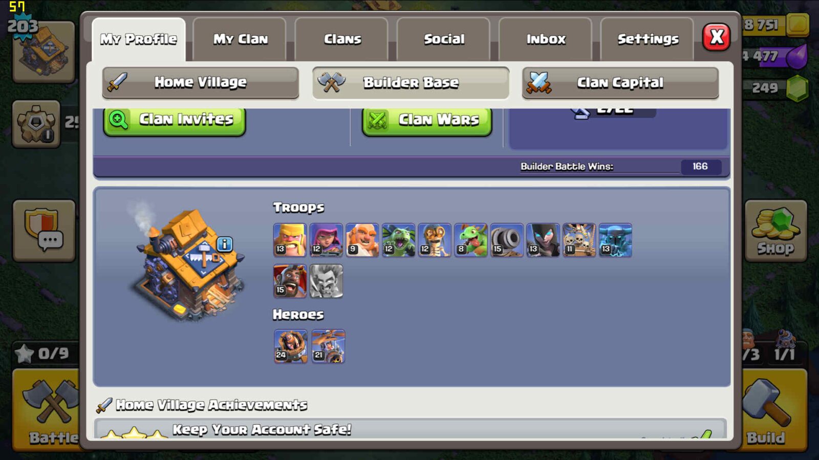 اکانت کلش اف کلنز تاون هال 18 لول 203 کد 130843 5 اکانت کلش اف کلنز تاون هال 18 لول 203 کد 130843 - تصویر 5