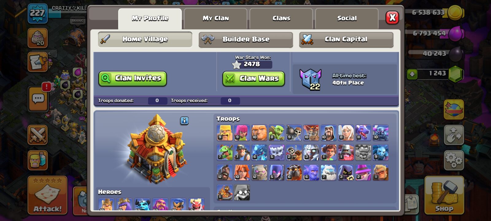 اکانت کلش اف کلنز تاون هال 16 لول 227 کد 128101 2 اکانت کلش اف کلنز تاون هال 16 لول 227 کد 128101 - تصویر 2