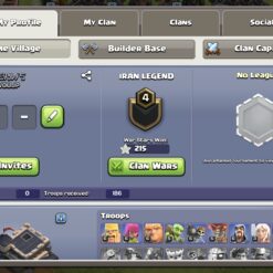 اکانت کلش اف کلنز تاون هال 9 لول 60 کد 128516 - تصویر 2