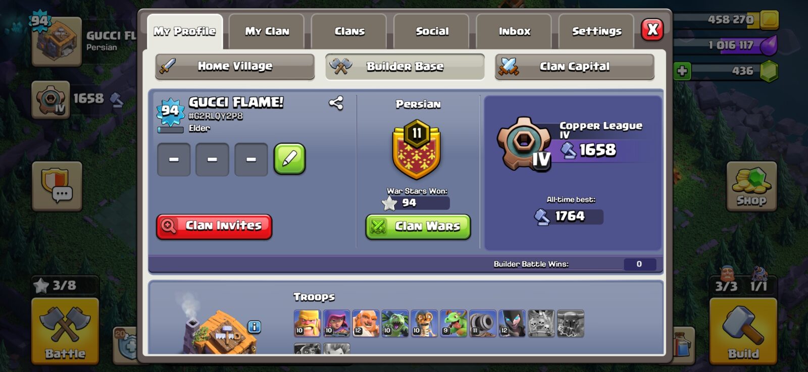 اکانت کلش اف کلنز تاون هال 11 لول 95 کد 129851 5 اکانت کلش اف کلنز تاون هال 11 لول 95 کد 129851 - تصویر 5