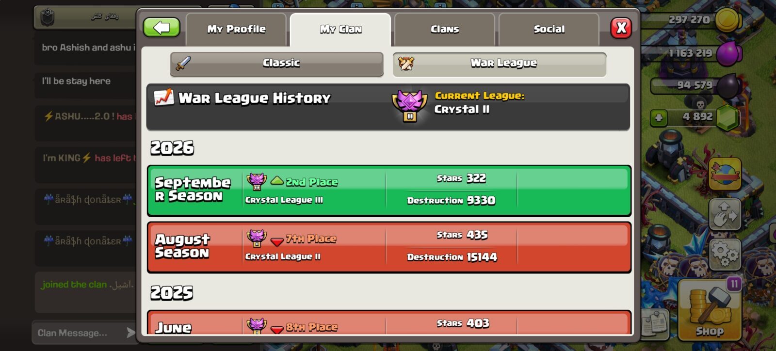 خرید کلن کلش لول 14 وارلیگ کریستال کد 402696 4 خرید کلن کلش لول 14 وارلیگ کریستال کد 402696 - تصویر 4