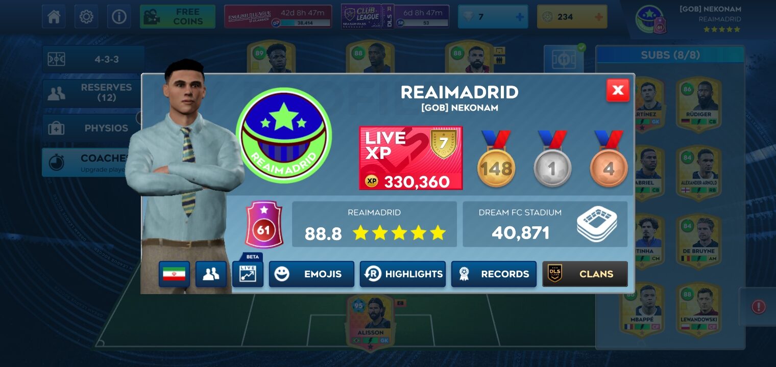 اکانت بازی DLS لول 60 کد 817311 3 اکانت بازی DLS لول 60 کد 817311 - تصویر 3